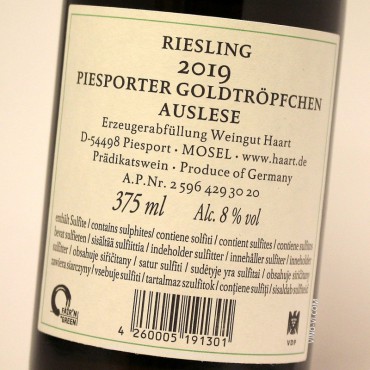 Haart Goldtröpfchen Riesling Auslese 2019 37.5cl